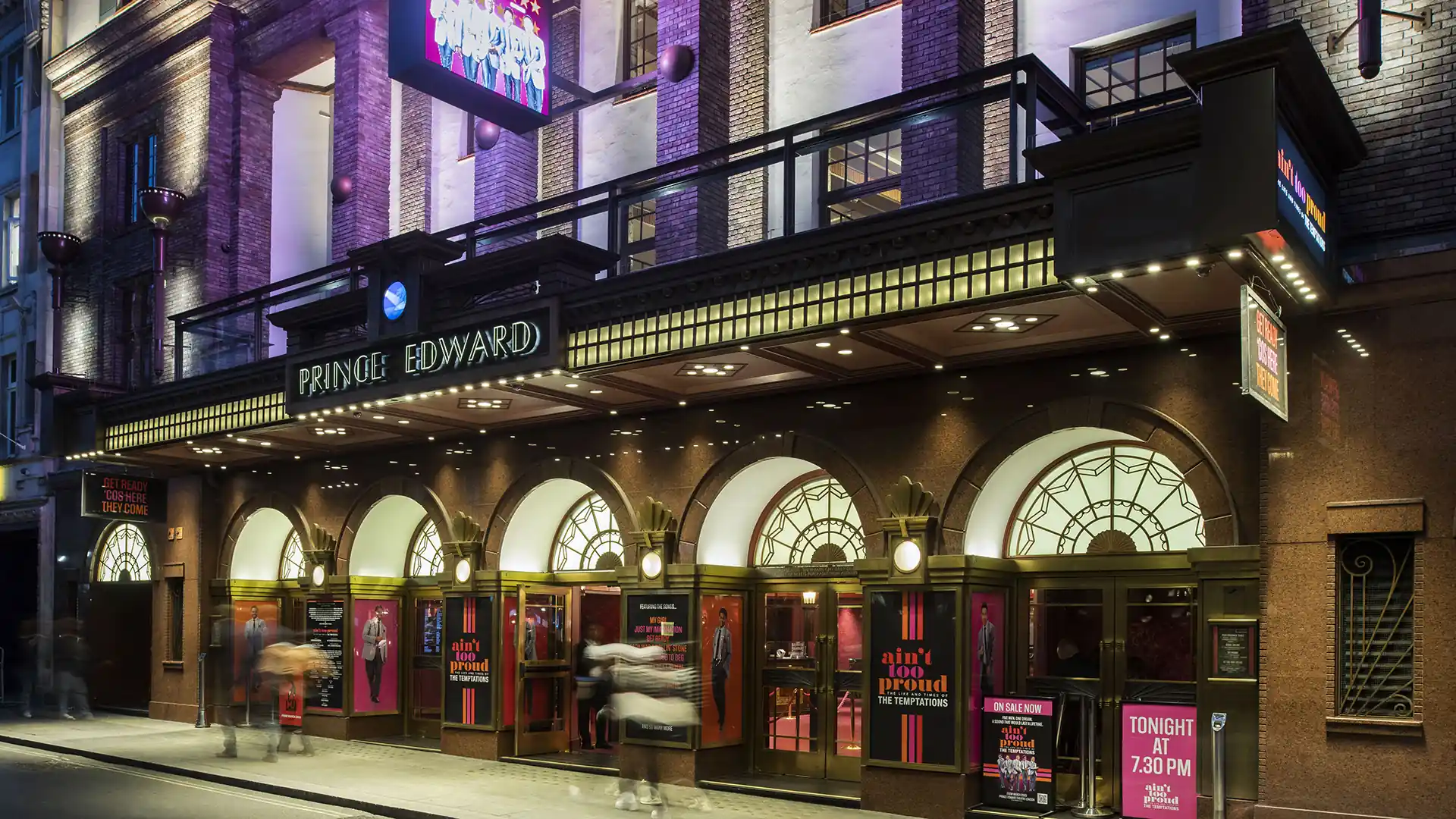 Exterior photo of the Prince Edward Theatre in London's West End